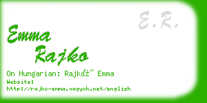 emma rajko business card